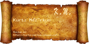 Kurtz Márkus névjegykártya